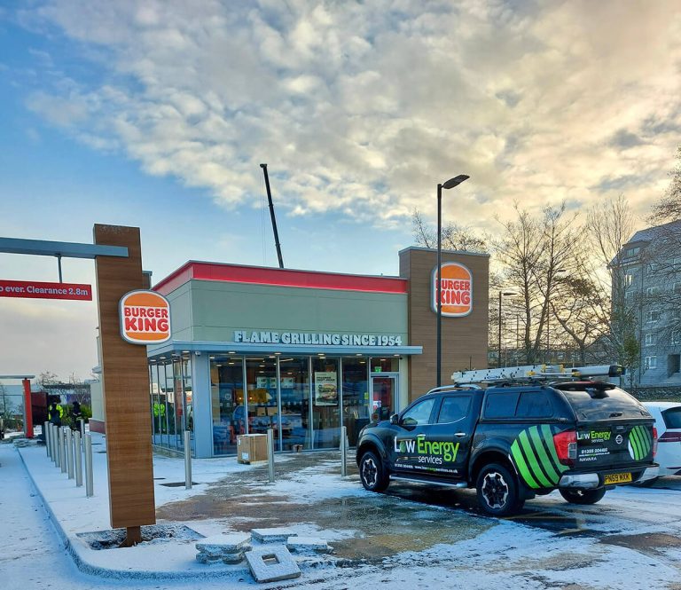 burger king solar panel installation in Aberdeen
