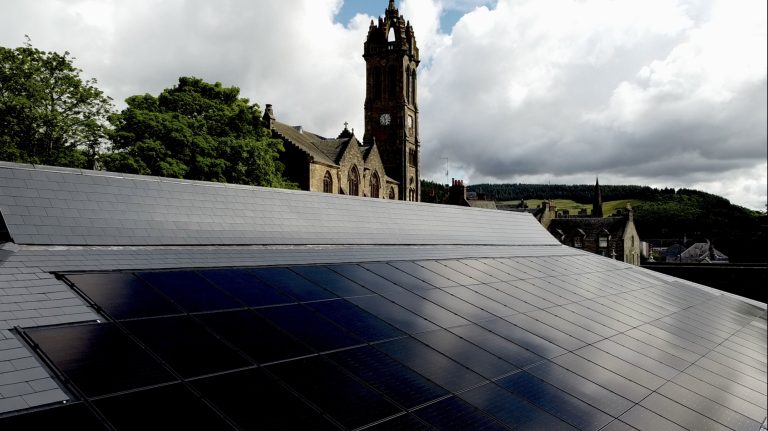Solar panel installers have completed the job at Peebles Swimming Pool