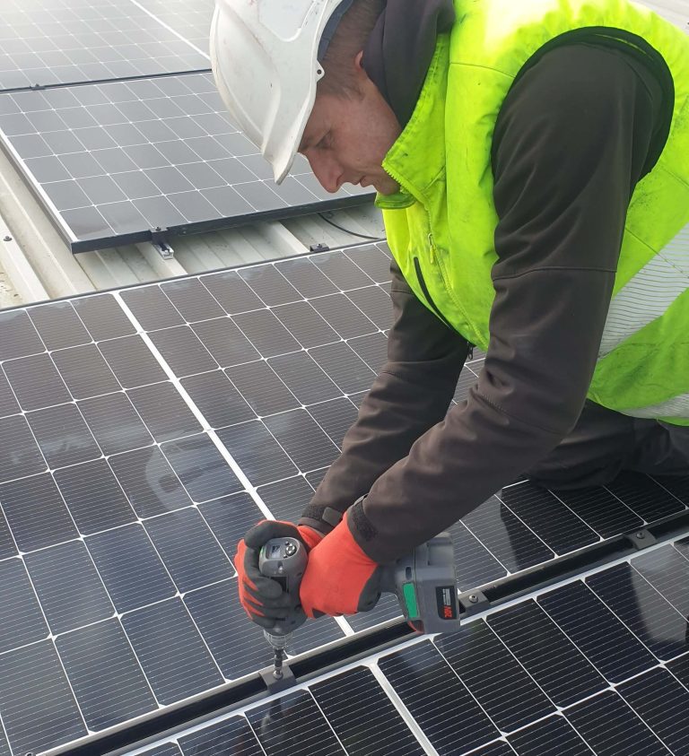 North facing solar installation in Fife