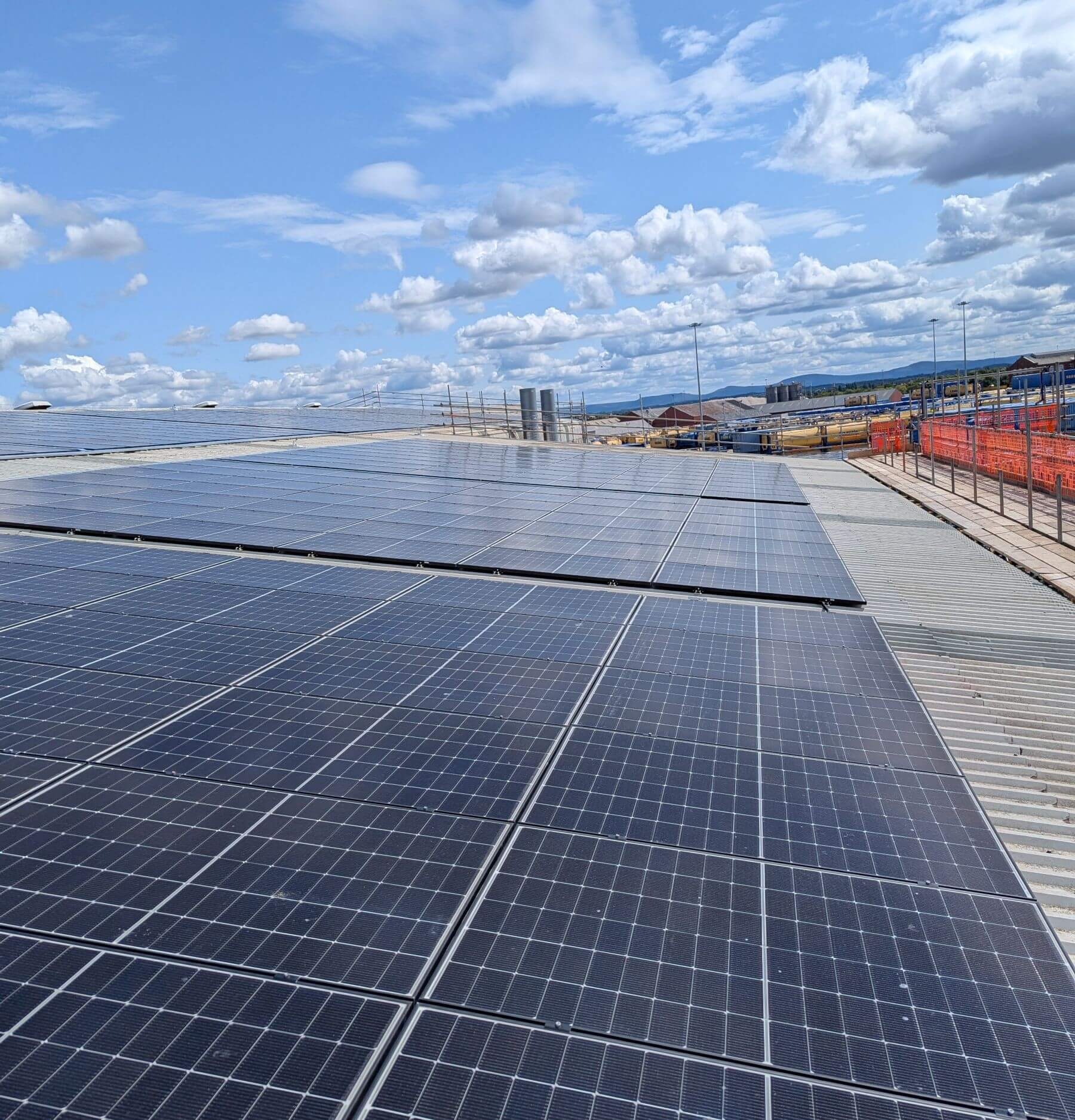 close up view of solar installation in Middlesbrough
